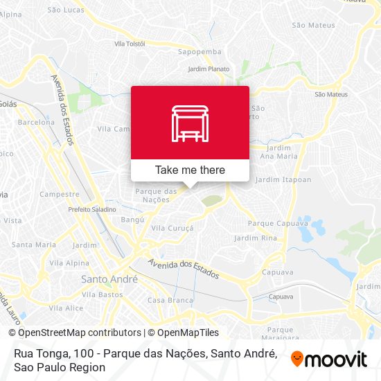 Rua Tonga, 100 - Parque das Nações, Santo André map