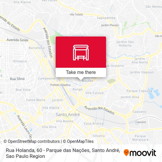 Rua Holanda, 60 - Parque das Nações, Santo André map