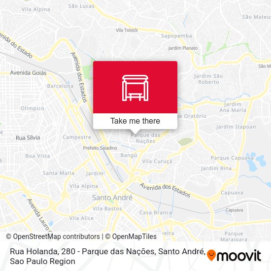 Rua Holanda, 280 - Parque das Nações, Santo André map