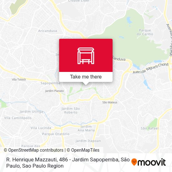 R. Henrique Mazzauti, 486 - Jardim Sapopemba, São Paulo map