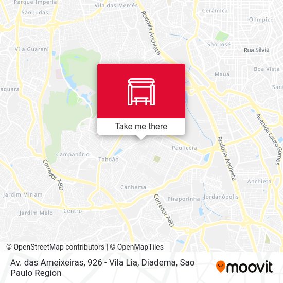 Av. das Ameixeiras, 926 - Vila Lia, Diadema map