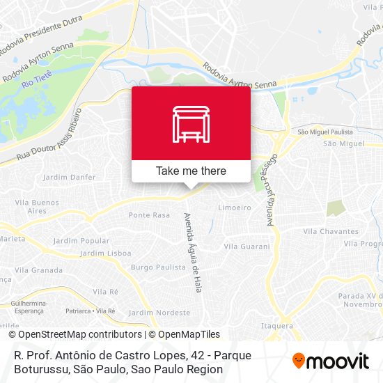 Mapa R. Prof. Antônio de Castro Lopes, 42 - Parque Boturussu, São Paulo