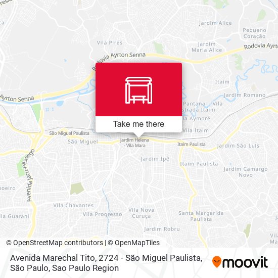 Mapa Avenida Marechal Tito, 2724 - São Miguel Paulista, São Paulo