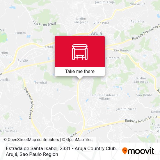 Estrada de Santa Isabel, 2331 - Arujá Country Club, Arujá map