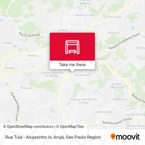 Rua Tuia - Arujazinho Iv, Arujá map