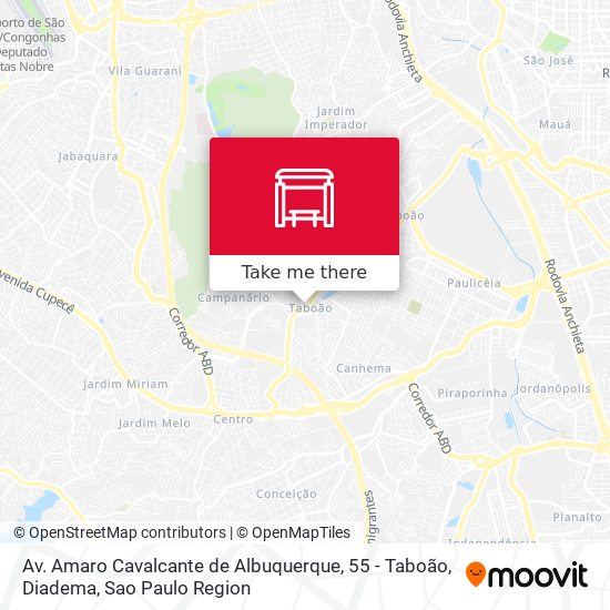 Mapa Av. Amaro Cavalcante de Albuquerque, 55 - Taboão, Diadema