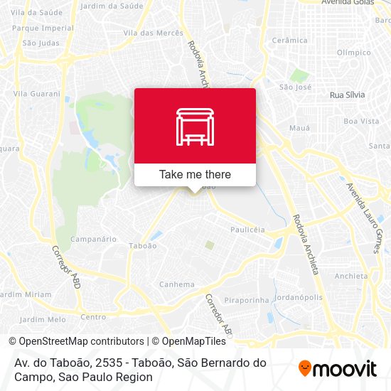Av. do Taboão, 2535 - Taboão, São Bernardo do Campo map