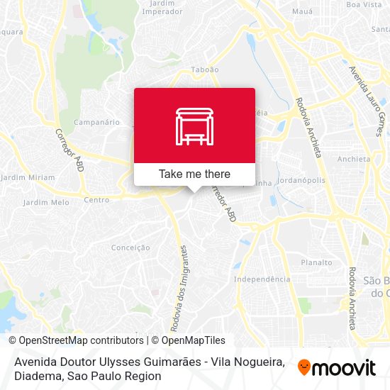 Avenida Doutor Ulysses Guimarães - Vila Nogueira, Diadema map