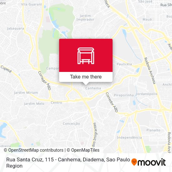 Rua Santa Cruz, 115 - Canhema, Diadema map