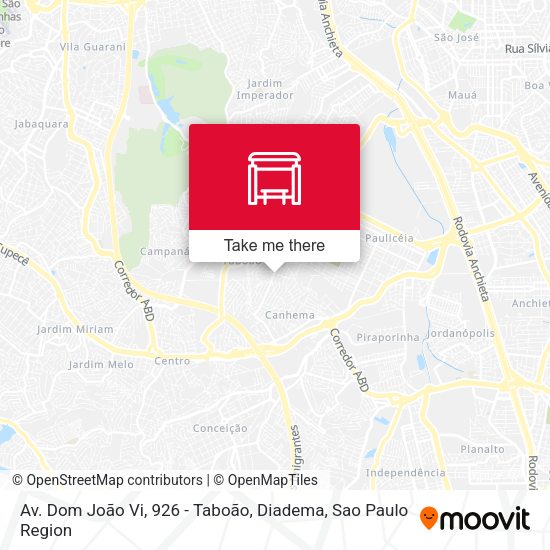Av. Dom João Vi, 926 - Taboão, Diadema map