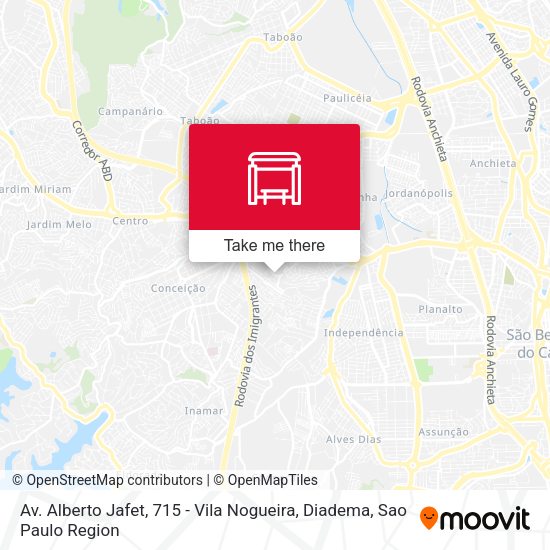Av. Alberto Jafet, 715 - Vila Nogueira, Diadema map
