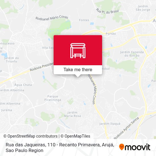 Rua das Jaqueiras, 110 - Recanto Primavera, Arujá map