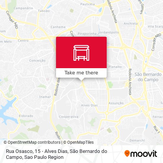 Rua Osasco, 15 - Alves Dias, São Bernardo do Campo map