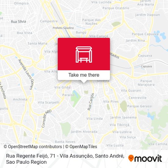 Rua Regente Feijó, 71 - Vila Assunção, Santo André map