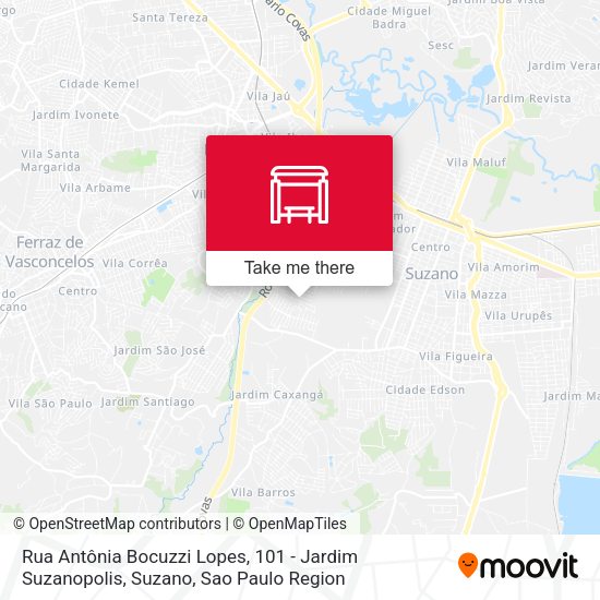 Rua Antônia Bocuzzi Lopes, 101 - Jardim Suzanopolis, Suzano map