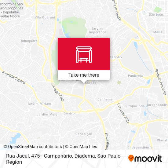 Rua Jacuí, 475 - Campanário, Diadema map