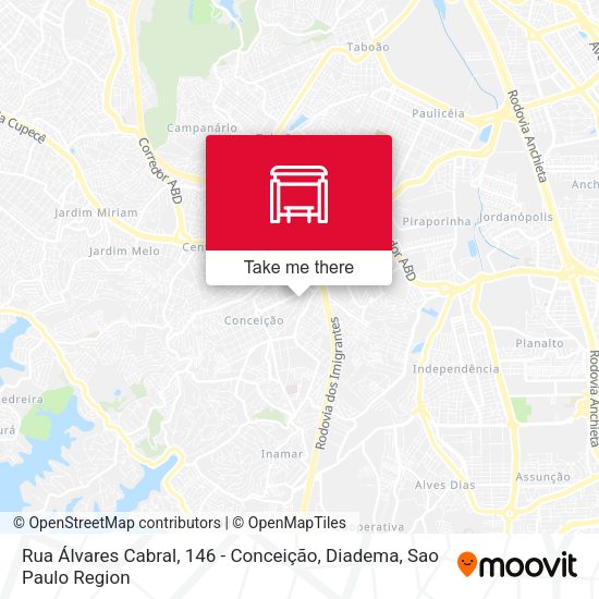 Rua Álvares Cabral, 146 - Conceição, Diadema map
