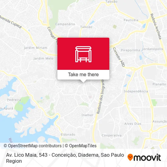 Mapa Av. Lico Maia, 543 - Conceição, Diadema