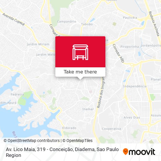 Mapa Av. Lico Maia, 319 - Conceição, Diadema