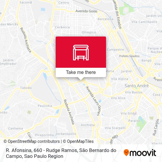 R. Afonsina, 660 - Rudge Ramos, São Bernardo do Campo map