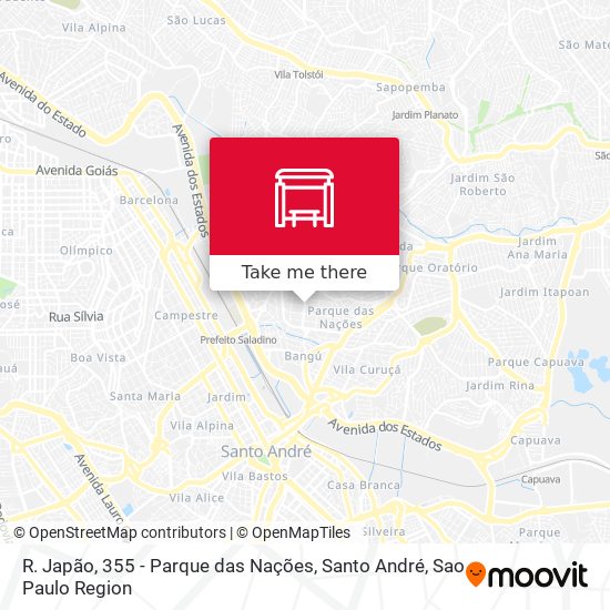 R. Japão, 355 - Parque das Nações, Santo André map