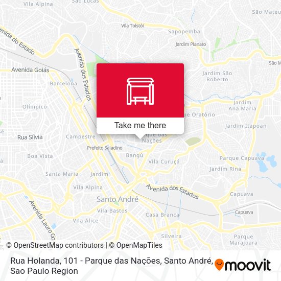 Rua Holanda, 101 - Parque das Nações, Santo André map