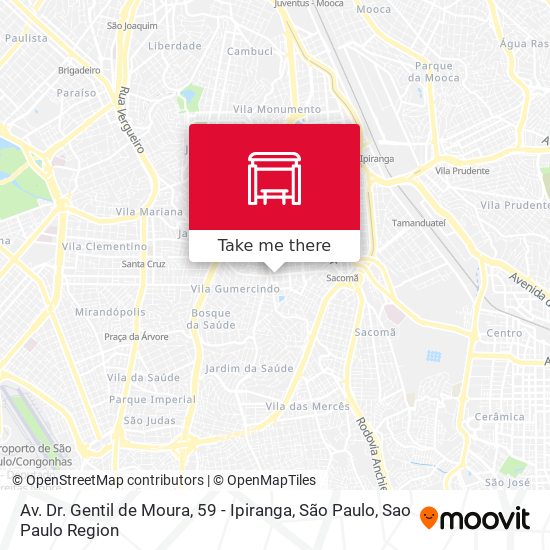 Mapa Av. Dr. Gentil de Moura, 59 - Ipiranga, São Paulo