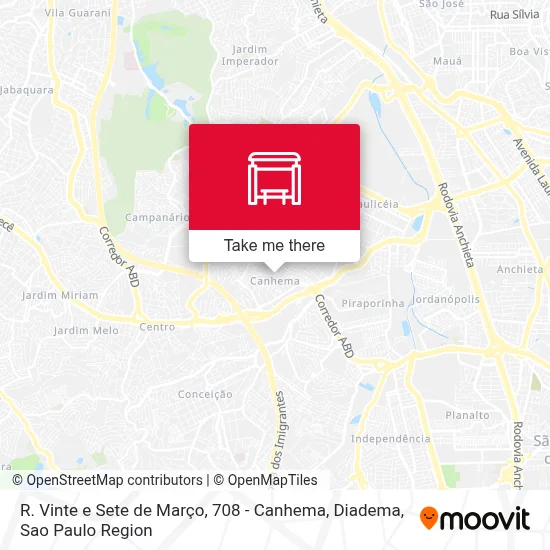 R. Vinte e Sete de Março, 708 - Canhema, Diadema map