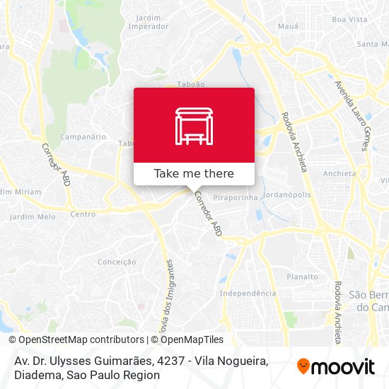 Mapa Av. Dr. Ulysses Guimarães, 4237 - Vila Nogueira, Diadema