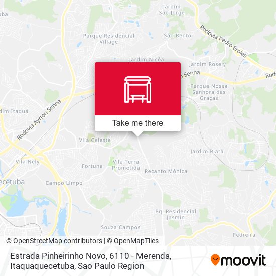 Mapa Estrada Pinheirinho Novo, 6110 - Merenda, Itaquaquecetuba