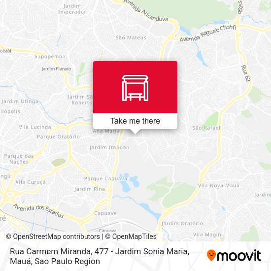 Rua Carmem Miranda, 477 - Jardim Sonia Maria, Mauá map