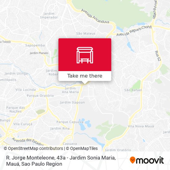 Mapa R. Jorge Monteleone, 43a - Jardim Sonia Maria, Mauá