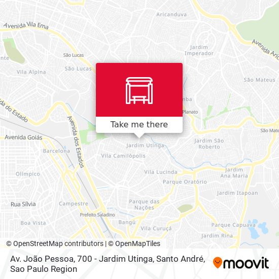 Mapa Av. João Pessoa, 700 - Jardim Utinga, Santo André