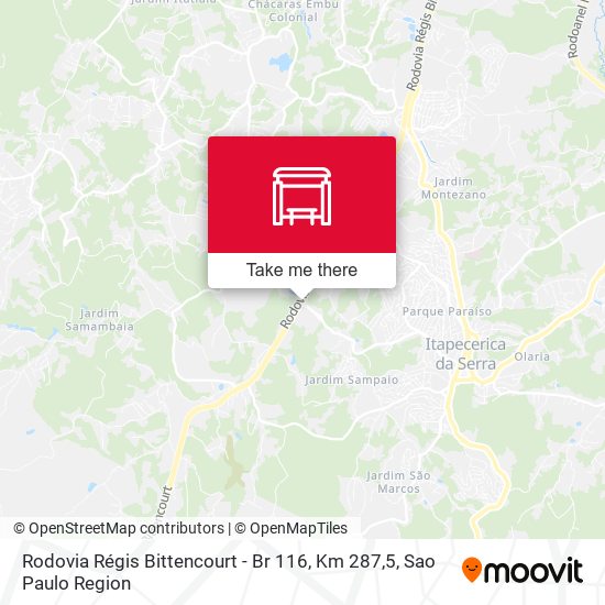 Rodovia Régis Bittencourt - Br 116, Km 287,5 map