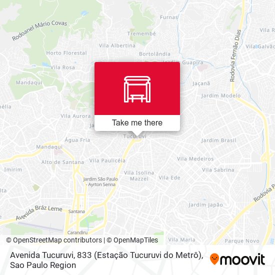 Mapa Avenida Tucuruvi, 833 (Estação Tucuruvi do Metrô)