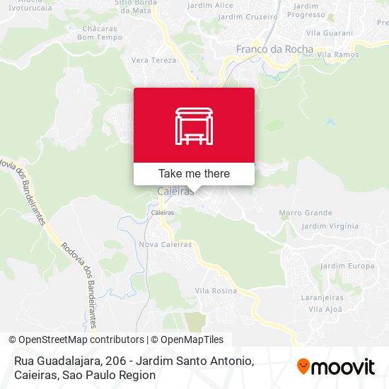 Rua Guadalajara, 206 - Jardim Santo Antonio, Caieiras map