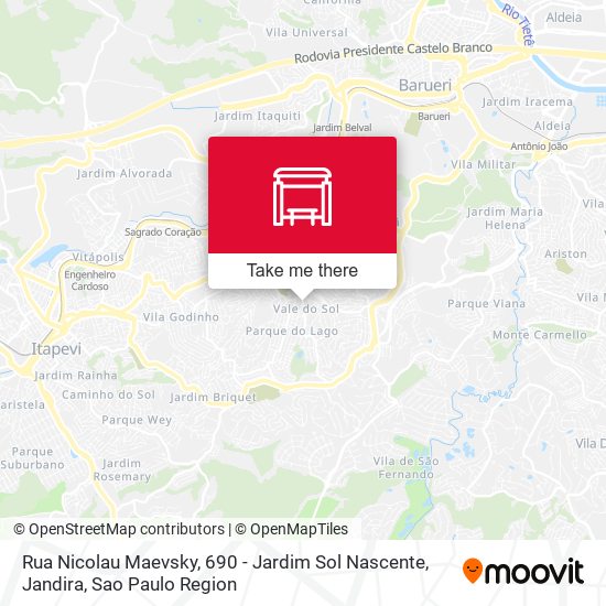 Rua Nicolau Maevsky, 690 - Jardim Sol Nascente, Jandira map
