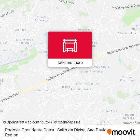 Mapa Rodovia Presidente Dutra - Salto da Divisa