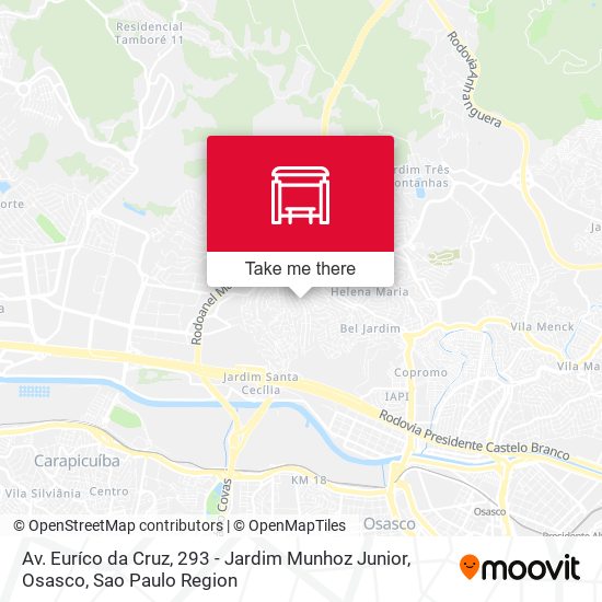 Mapa Av. Euríco da Cruz, 293 - Jardim Munhoz Junior, Osasco