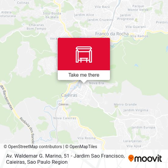Av. Waldemar G. Marino, 51 - Jardim Sao Francisco, Caieiras map