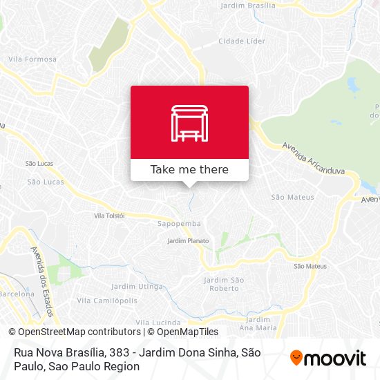 Mapa Rua Nova Brasília, 383 - Jardim Dona Sinha, São Paulo