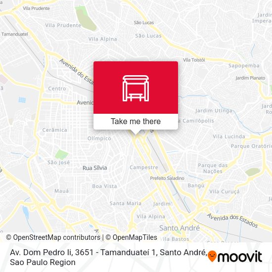 Mapa Av. Dom Pedro Ii, 3651 - Tamanduateí 1, Santo André