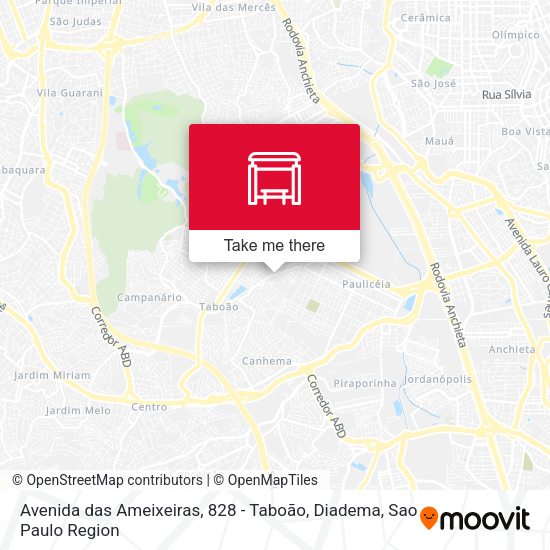 Avenida das Ameixeiras, 828 - Taboão, Diadema map