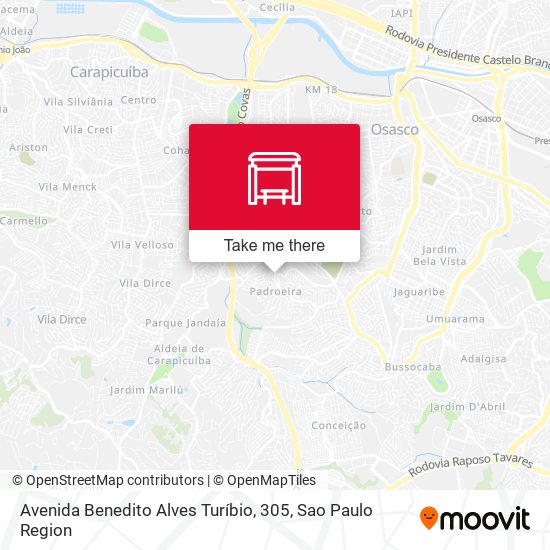 Mapa Avenida Benedito Alves Turíbio, 305