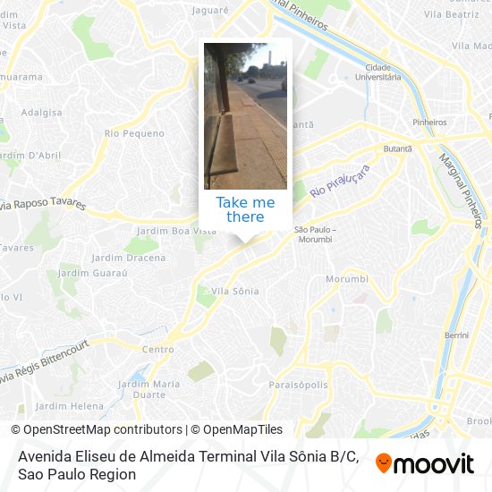 Avenida Eliseu de Almeida Terminal Vila Sônia B / C map