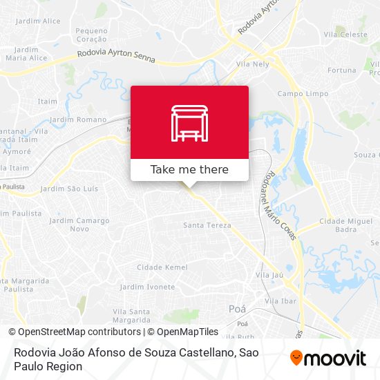 Mapa Rodovia João Afonso de Souza Castellano