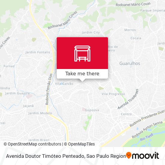 Mapa Avenida Doutor Timóteo Penteado