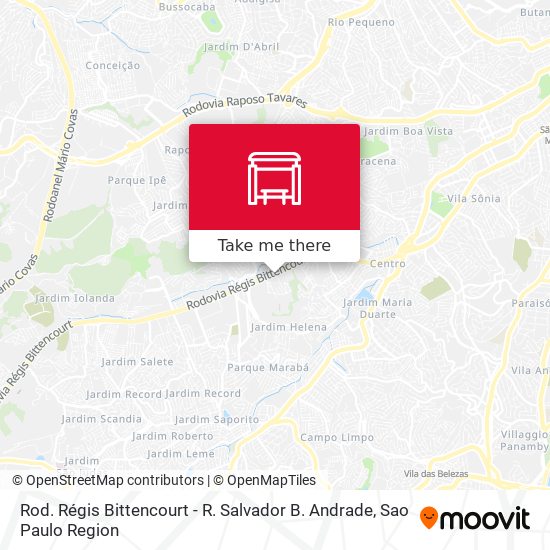 Rod. Régis Bittencourt - R. Salvador B. Andrade map