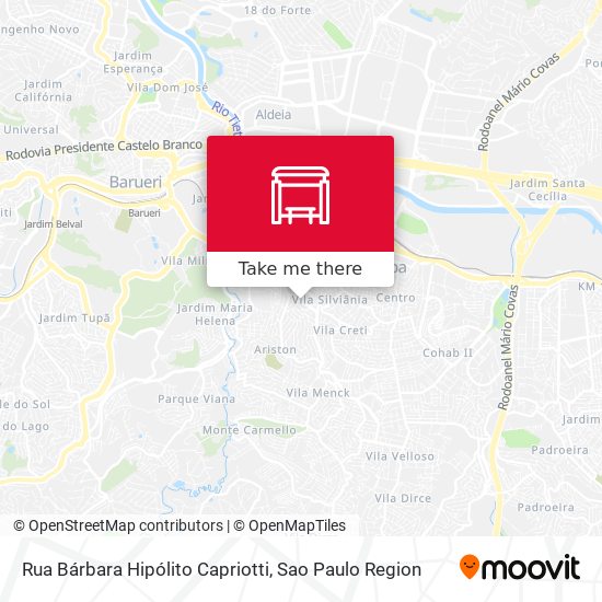 Mapa Rua Bárbara Hipólito Capriotti