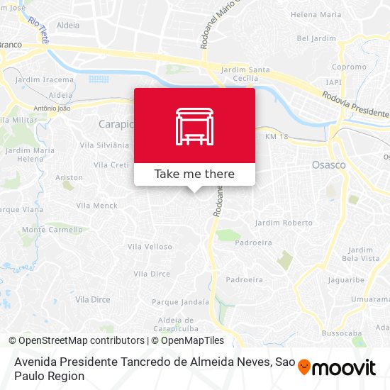Avenida Presidente Tancredo de Almeida Neves map